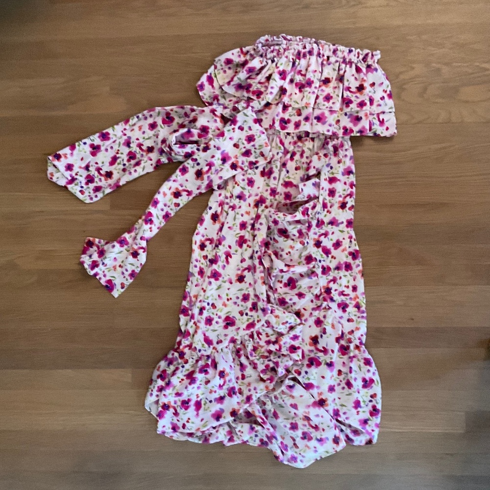 MISA Strapless Floral Ruffle Dress - NEW!!